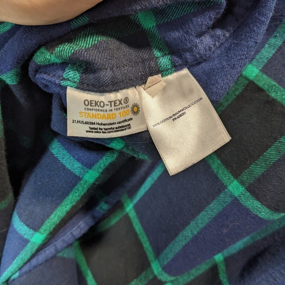 Lands' End Men's Tall Medium Flannel Plaid Shirt Tailored Fit 15-15.5 - Picture 6 of 6